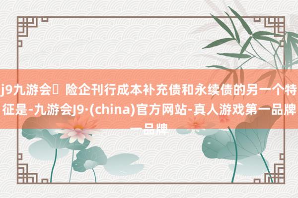j9九游会　　险企刊行成本补充债和永续债的另一个特征是-九游会J9·(china)官方网站-真人游戏第一品牌