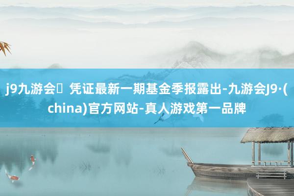 j9九游会凭证最新一期基金季报露出-九游会J9·(china)官方网站-真人游戏第一品牌
