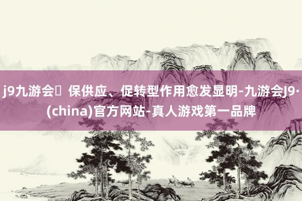 j9九游会保供应、促转型作用愈发显明-九游会J9·(china)官方网站-真人游戏第一品牌