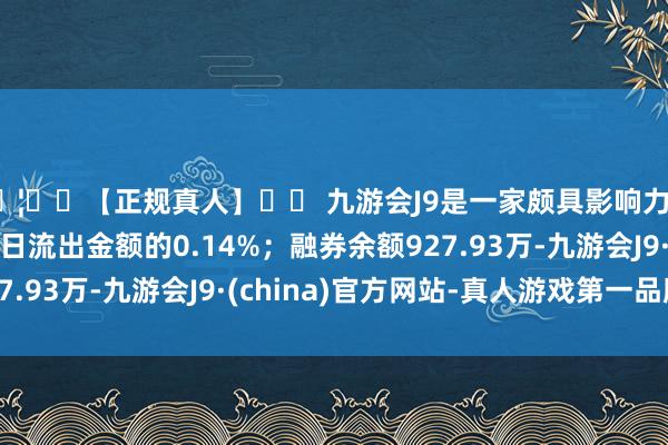 🦄⚽【正规真人】⚽ 九游会J9是一家颇具影响力的线上真人公司占当日流出金额的0.14%；融券余额927.93万-九游会J9·(china)官方网站-真人游戏第一品牌