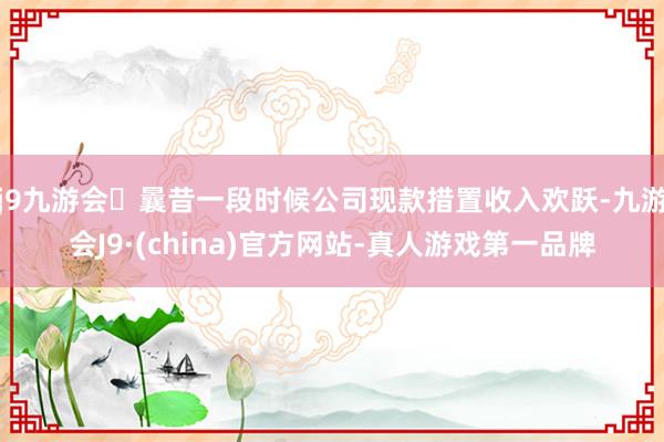 j9九游会曩昔一段时候公司现款措置收入欢跃-九游会J9·(china)官方网站-真人游戏第一品牌