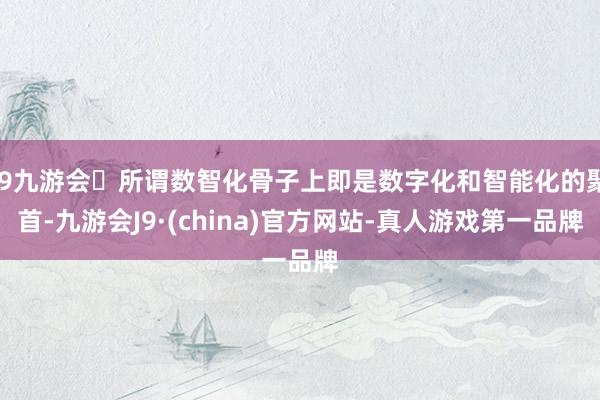 j9九游会所谓数智化骨子上即是数字化和智能化的聚首-九游会J9·(china)官方网站-真人游戏第一品牌